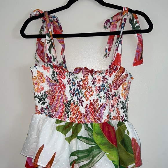 Farm Rio Mixed Prints Layered Tiered Floral Dress - Picture 8 of 12